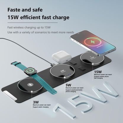 H34 15W 3 in 1 MagSafe Magnetic Folding Wireless Charger