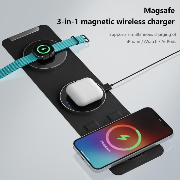 H34 15W 3 in 1 MagSafe Magnetic Folding Wireless Charger