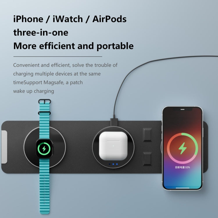 H34 15W 3 in 1 MagSafe Magnetic Folding Wireless Charger
