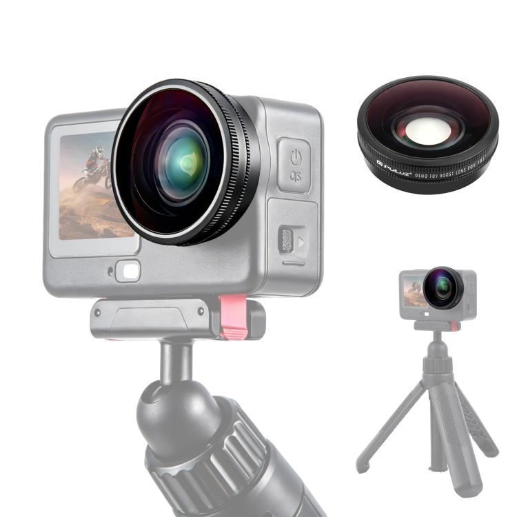 For DJI Osmo Action 6 PULUZ FOV Boost Lens 185 Degree Wide Angle Lens, For DJI Osmo Action 6