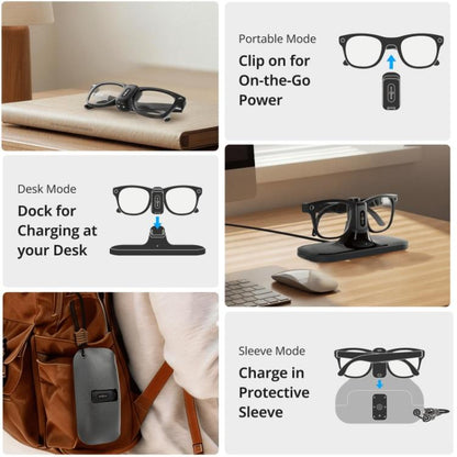 BOBOVR CG2 For Meta Ray-Ban Wayfarer Smart AI Glass 3 in 1 Charging Station
