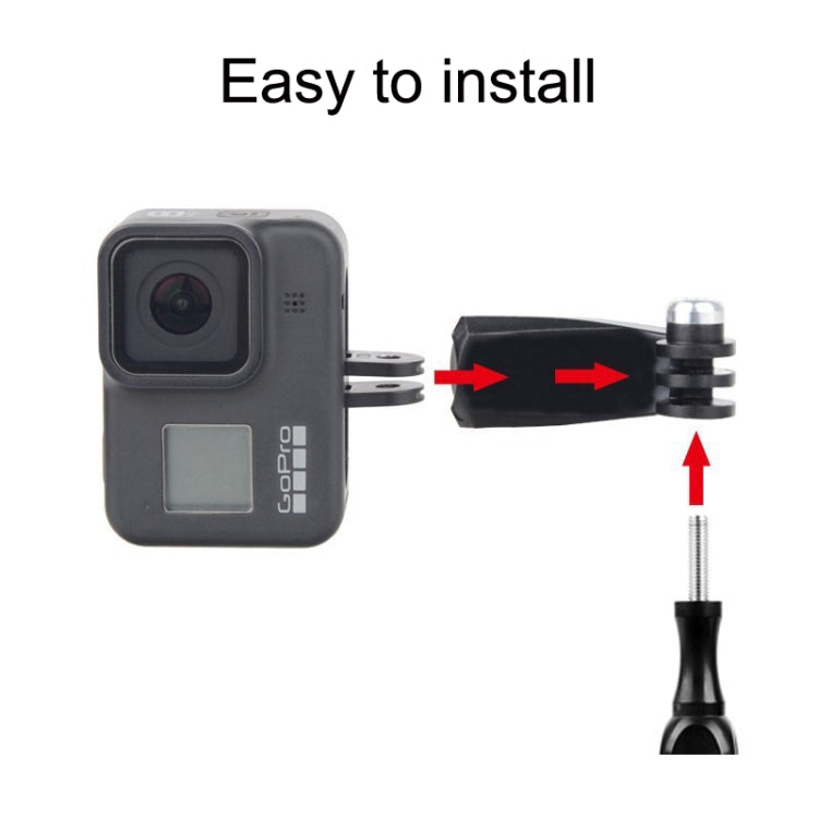 Sports Camera Accessories For GoPro HERO11 Black / HERO9 Black / DJI Osmo Action 3, Center Vertical Bend Arm