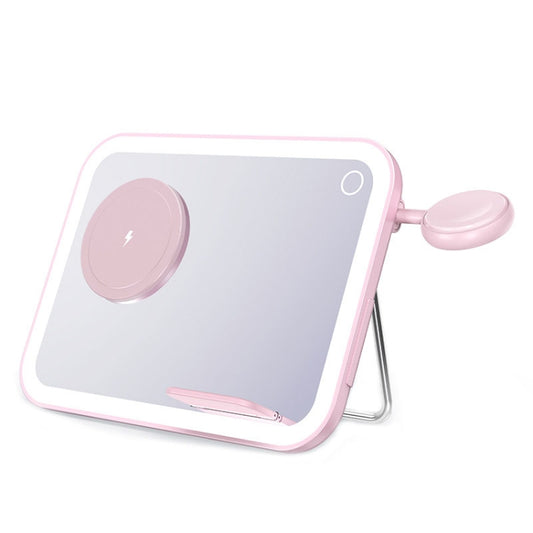 7.5W 3-in-1 MagSafe Magnetic Folding LED Makeup Mirror Night Light Wireless Charger, White, Pink, Black