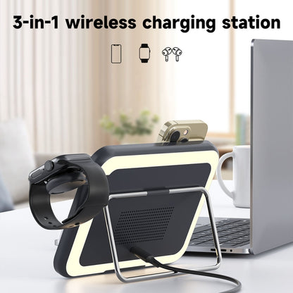 7.5W 3-in-1 MagSafe Magnetic Folding LED Makeup Mirror Night Light Wireless Charger, White, Pink, Black