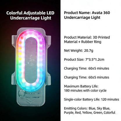 For DJI Avata 360 RCSTQ RGB LED Bottom Light 38 Lighting Modes Rechargeable Night Flight Signal Lamp