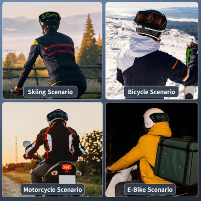 Motorcycle Helmet LED Full-Color Display Screen APP Controlled Riding Light Panel, 1500mAh